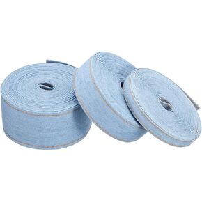 PATIKIL 3/8", 1", 1.5" Denim Ribbon Set, 3 Roll 3 Sizes Total 16.5 Yard Layering Jean Fabric Craft Strip for Bow DIY Making Hair Clip Garment Sewing Decorations, Blue