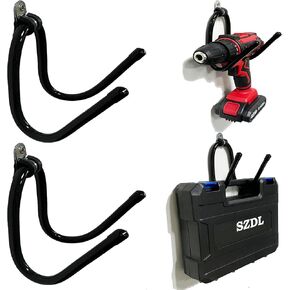 Pmsanzay Power Tool Organizer, 2 Pack Heavy Duty Drill Holder Wall Mount Hangers, Tool Holder and Storage Rack Utility Storage Shelves for Power Tools Garage Organization for Men Dad Gift