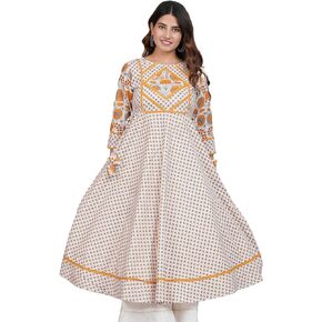 Yash Gallery Women's Rayon Floral Printed Anarkali Kurta