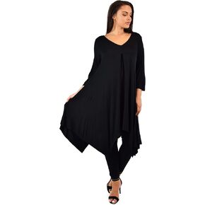 Women Plus Size Long 3/4 Sleeve Flared Swing Tunic Dress Blouse Top in Kuwait