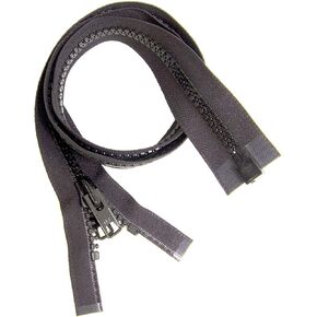 Zipper 60" Inch YKK, Black, #10, Seperating Zipper, Double Metal Slider, Boat Canvas