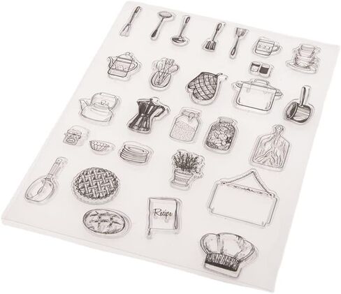 ملحقات الطبخ إبريق الشاي وعاء القهوة ختم واضح لصنع البطاقات الديكور وسجل القصاصات، ختم شفاف لحرف الألبوم النقش in Kuwait