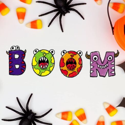 Halloween Clear Stamps for Card Making Halloween Monster Alphabet Words Clear Stamp for Decoration Scrapbooking, Halloween Transparent Rubber Stamps for Paper Card Photo Album Crafting Supplies in Saudi Arabia