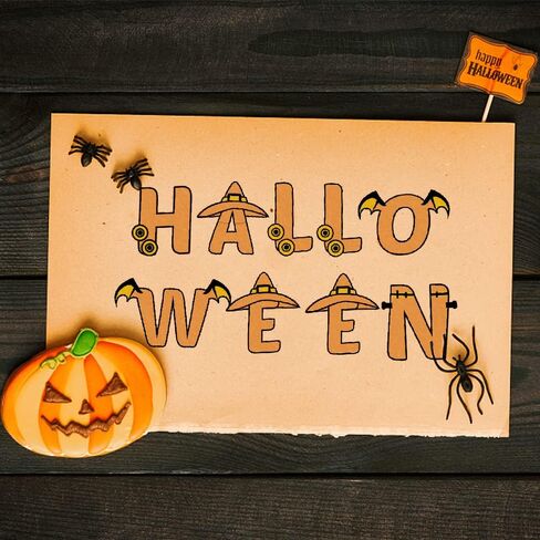 Halloween Clear Stamps for Card Making Halloween Monster Alphabet Words Clear Stamp for Decoration Scrapbooking, Halloween Transparent Rubber Stamps for Paper Card Photo Album Crafting Supplies in Saudi Arabia