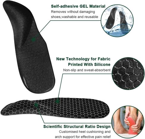 Skyfoot Arch Pads for Plantar Fasciitis Relief, Arch Support Inserts for Flat Feet, Heel Pain, Heel Cushion Inserts for Women & Men (Beige, Large) in Saudi Arabia