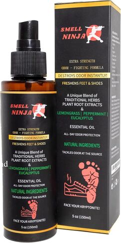 SMELL NINJA - for STUBBORN CAR ODORS, SMELLY SHOES AND SWEATY FEET. A Blend of Unique Herbs & Oils formulated to eliminate strong Odors. Natural Antiperspirant Fast Acting Deodorizer Odor Remover in Saudi Arabia
