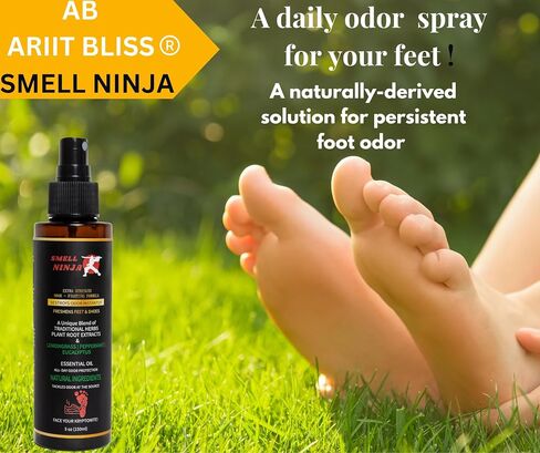 SMELL NINJA - for STUBBORN CAR ODORS, SMELLY SHOES AND SWEATY FEET. A Blend of Unique Herbs & Oils formulated to eliminate strong Odors. Natural Antiperspirant Fast Acting Deodorizer Odor Remover in Saudi Arabia