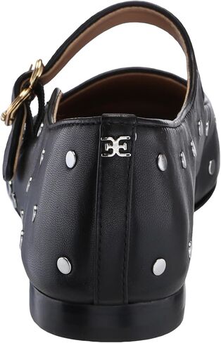Sam Edelman Women's Michaela Stud Mary Jane Flat, Black Leather, 9 in Saudi Arabia