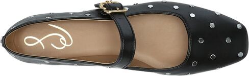 Sam Edelman Women's Michaela Stud Mary Jane Flat, Black Leather, 9 in Saudi Arabia