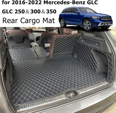 حصيرة الشحن متوافقة مع 2016-2022 مرسيدس بنز GLC فئة GLC250 GLC300 GLC350 GLC43 حصيرة صندوق السيارة وبطانات مسند الظهر الخلفي (غير مناسبة لسلسلة GLC كوبيه) in Kuwait