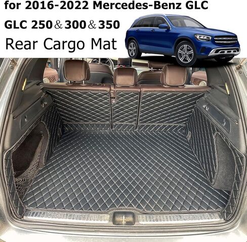 حصيرة الشحن متوافقة مع 2016-2022 مرسيدس بنز GLC فئة GLC250 GLC300 GLC350 GLC43 حصيرة صندوق السيارة وبطانات مسند الظهر الخلفي (غير مناسبة لسلسلة GLC كوبيه) in Kuwait