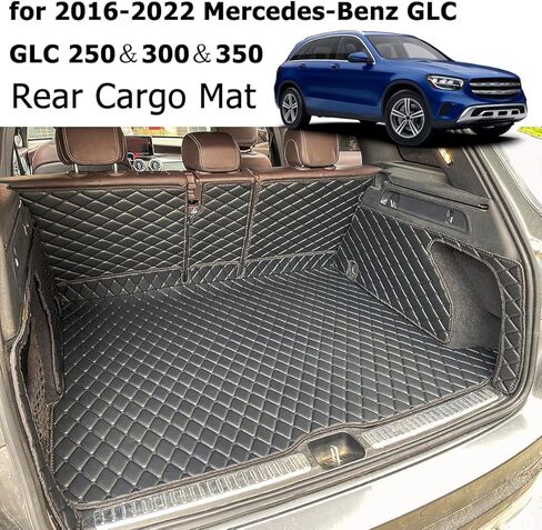حصيرة الشحن متوافقة مع 2016-2022 مرسيدس بنز GLC فئة GLC250 GLC300 GLC350 GLC43 حصيرة صندوق السيارة وبطانات مسند الظهر الخلفي (غير مناسبة لسلسلة GLC كوبيه) in Kuwait