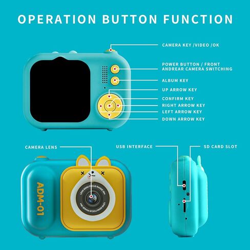 كاميرا للأطفال مع حامل ثلاثي القوائم، هدايا عيد الميلاد للفتيات من سن 3 إلى 9 سنوات، هدايا لطيفة محمولة للفتيات الصغيرات ألعاب كاميرا للأطفال من سن 3 إلى 12 عامًا، كاميرا سيلفي للأطفال in Kuwait