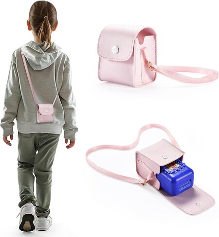 Case for Bitzee,Interactive Toy Digital Pet,Travel Carrying PVC Protective Cover Bag w/Lanyard for Bitzee Virtual Electronic Pets(Light Pink) in Saudi Arabia
