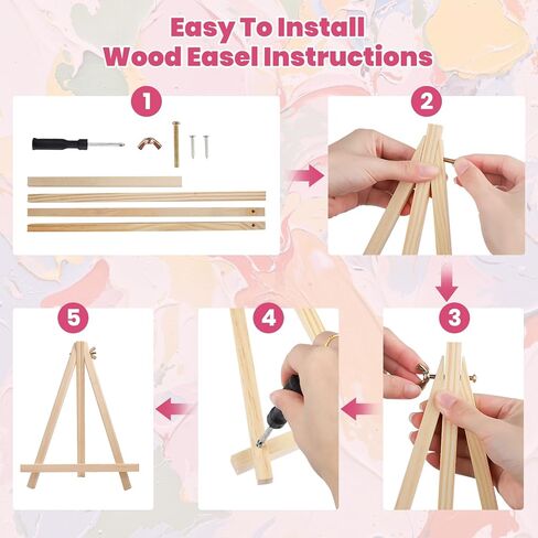 4 Pack Paint by Number Kit for Adults Framed Canvas, DIY Adult Paint by Number Kits with Easel, Acrylic Easy Paint by Numbers for Beginners, Flower Vase Arts and Crafts for Home Decor 8x12inch in Kuwait