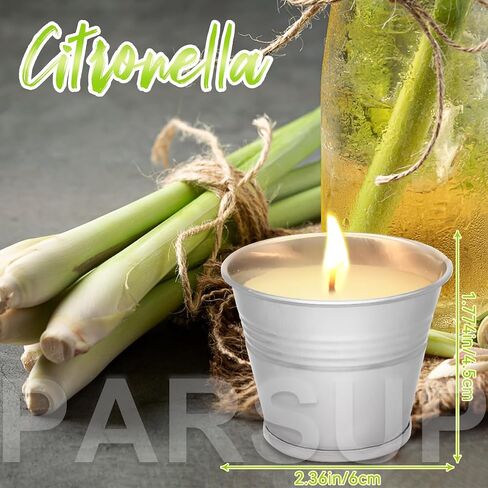 24PCS Citronella Candles - Garden Citronella Scented Candles Outdoors, 240-360 Hours Burning, Natural Soy Wax, Portable Jar Candle Gift Sets for Home Patio Yard Indoors, Balcony, Camping in Saudi Arabia