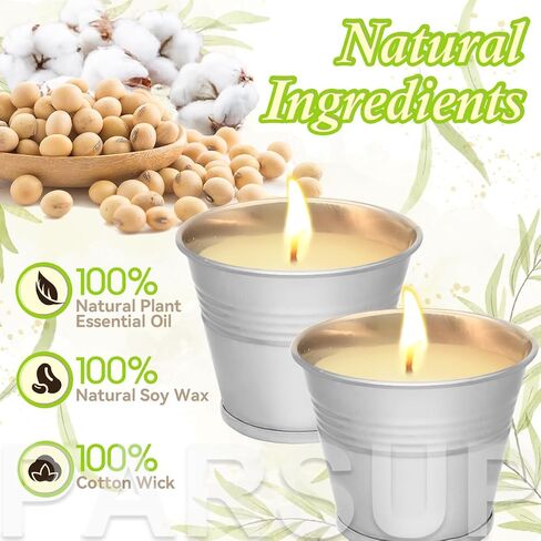 24PCS Citronella Candles - Garden Citronella Scented Candles Outdoors, 240-360 Hours Burning, Natural Soy Wax, Portable Jar Candle Gift Sets for Home Patio Yard Indoors, Balcony, Camping in Saudi Arabia