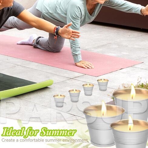 24PCS Citronella Candles - Garden Citronella Scented Candles Outdoors, 240-360 Hours Burning, Natural Soy Wax, Portable Jar Candle Gift Sets for Home Patio Yard Indoors, Balcony, Camping in Saudi Arabia