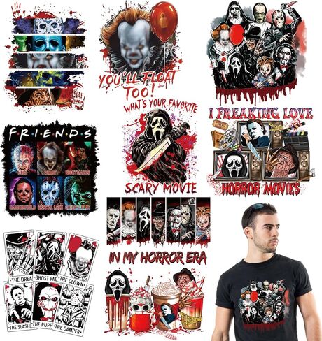 BANBBUR 9 Sheets Halloween Iron on Transfers for T-Shirts,DTF Vinyl in Saudi Arabia