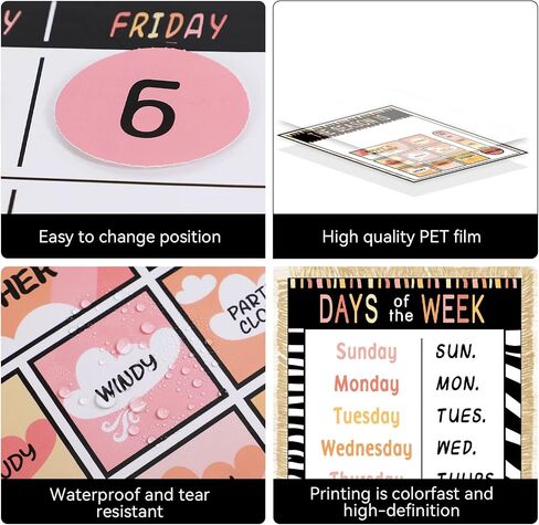 Safari Jungle Animal Calendar Bulletin Board Set Simply CTP Bulletin Board Calendar Seasons Weather Chart Animal Classroom Decoration with Season, Weather and Days of the Week Chart Back to School in Saudi Arabia