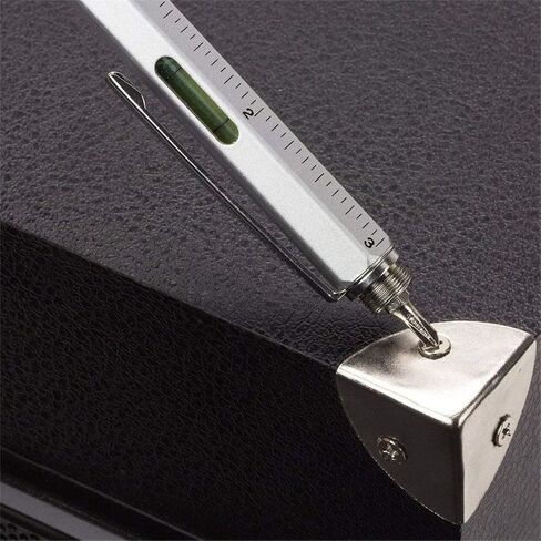 Multifunction Tool Pen, 6 in 1 Tool with Ballpoint Pen, Touch Screen Stylus, Ruler, Spirit Level, Flat-head and Phillips Screwdriver, All-in-One Tech-Tool Pen with Ink Refills (2×Silver + 5×Refills) in Saudi Arabia