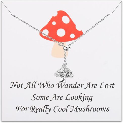 Funny Mushroom Quote Necklace Mushroom Lover Gift Toadstool Mushroom Jewelry Fungus Necklace in Saudi Arabia