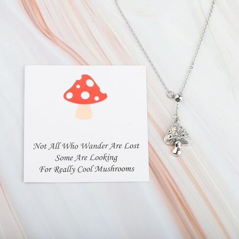 Funny Mushroom Quote Necklace Mushroom Lover Gift Toadstool Mushroom Jewelry Fungus Necklace in Saudi Arabia