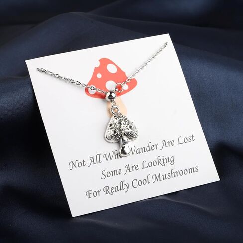 Funny Mushroom Quote Necklace Mushroom Lover Gift Toadstool Mushroom Jewelry Fungus Necklace in Saudi Arabia