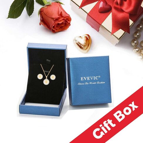 EVEVIC Daisy Flower Necklace Earrings Set for Women 18K Gold Plated Hypoallergenic Jewelry Sets in Saudi Arabia