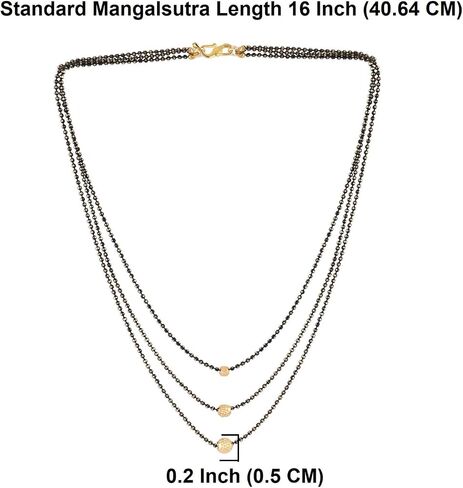 Efulgenz Indian Mangalsutra for Women Traditional Bridal Crystal Three Layered Ball Necklace Multi Layered Bead Pendant Necklace Jewelry for Women, Copper, not known in Saudi Arabia