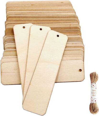 William Craft 100PCS 4" x 4.7" Inch DIY Wooden Christmas Ornaments Unfinished Predrilled Wood Slices Circles for Crafts Round Centerpieces Discs Holiday Hanging Decorations in Kuwait