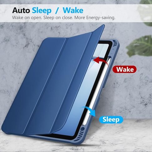 حافظة Fintie SlimShell لجهاز iPad Air 13 بوصة (M2) 2024 - [حامل قلم رصاص مدمج] غطاء خلفي واقٍ ناعم من مادة TPU مع تنبيه/غفو تلقائي، كتاب التركيب in Saudi Arabia