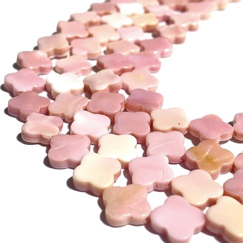 ABCGEMS Bahamas Salmon-Pink Queen Conch Shell Beads (Prime Cut from The Inside-Core of Gigantic Shell) Natural Organic Seashell DIY Jewelry Making - Snowflake, Lucky Clover, Light Pink, 10mm in Saudi Arabia