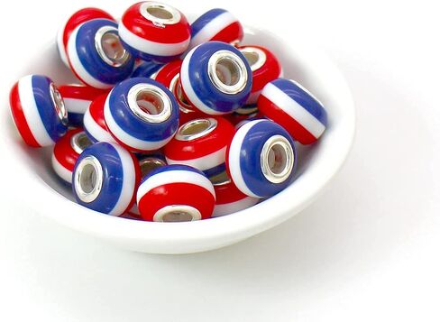 Pamir Tong 240pcs European Large Hole Beads for Bracelet 14MM Resin Spacer Murano Beads for Pen Crystal Glass Beads Rhinestone Clay Beads for DIY Crafts Jewelry Making (Type 1) in Saudi Arabia