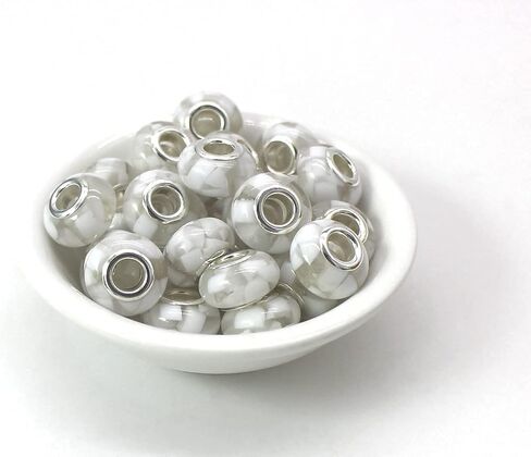 Pamir Tong 240pcs European Large Hole Beads for Bracelet 14MM Resin Spacer Murano Beads for Pen Crystal Glass Beads Rhinestone Clay Beads for DIY Crafts Jewelry Making (Type 1) in Saudi Arabia