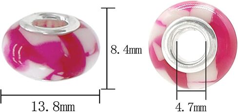 Pamir Tong 240pcs European Large Hole Beads for Bracelet 14MM Resin Spacer Murano Beads for Pen Crystal Glass Beads Rhinestone Clay Beads for DIY Crafts Jewelry Making (Type 1) in Saudi Arabia