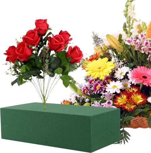 jeuihau 8 قطع كتل رغوة الأزهار، الطوب رغوة الزهور الرطبة، مستطيل كتل رغوة الزهور الخضراء الطوب رغوة زهرة لمشاريع الحرف اليدوية ترتيب الزهور الاصطناعية والطازجة، 8.9 × 4.1 × 2.8 بوصة in Kuwait