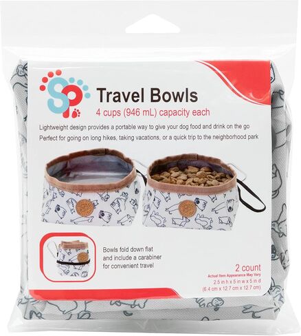 Sport Pet Travel Bowls - Soft Fabric 2pk in Kuwait