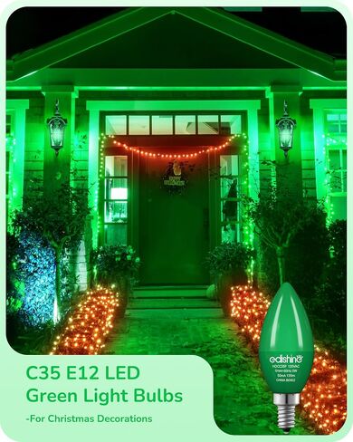 EDISHINE Orange Dimmable Light Bulbs, C35 E12 Candelabra Bulbs, 60 Watt Equivalent, LED Chandelier Bulb, Vintage Candle Light Bulb, Decorative Lighting for Christmas, Party, Porch, 6 Pack in Kuwait
