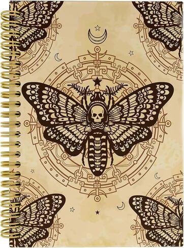 Knibeo Moth Gothic Notebook Journal, Moon Journal, Witch Journal, Witchy Notebook, Witchy Gifts for Women, Moth Dead Head Spiral Journal Notebook 5.5x8.3 in Saudi Arabia