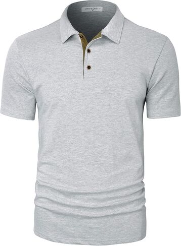 قمصان بولو قطنية للرجال من Derminpro مقاس نحيف، تي شيرتات جولف ناعمة بأكمام قصيرة/طويلة الأكمام in Kuwait