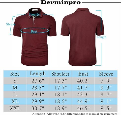قمصان بولو قطنية للرجال من Derminpro مقاس نحيف، تي شيرتات جولف ناعمة بأكمام قصيرة/طويلة الأكمام in Kuwait