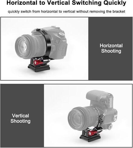 Rotatable Half Collar Mount Plate Vertical Camera Bracket for Canon Nikon DSLR Tripod Monopod in Kuwait