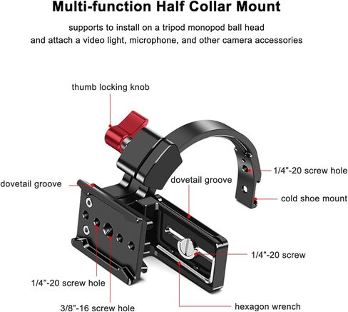 Rotatable Half Collar Mount Plate Vertical Camera Bracket for Canon Nikon DSLR Tripod Monopod in Kuwait