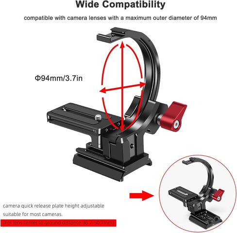Rotatable Half Collar Mount Plate Vertical Camera Bracket for Canon Nikon DSLR Tripod Monopod in Kuwait