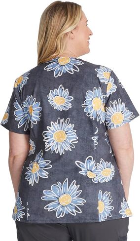 Dickies EDS Women Scrubs Top V-Neck Print DK616 in Kuwait