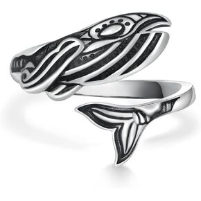 Whale Ring 925 Sterling Silver Orca Ring Sea Animal Jewelry Gifts for Women