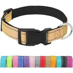 Dog Collars Adjustable for Small Dogs,Heavy Duty Waterproof Dog Collar with Quick Release Buckle,Girl Boy Female Male Reflective Nylon Dog Collar with Soft Neoprene Padded,S,Purple