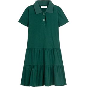 Mud Kingdom Little Girls Short Sleeve Polo Dress Pique Summer Ruffle Drop Waist