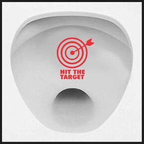 | Hit The Target Bullseye Decal | Sticker Funny Kids Vinyl Decal Potty Training | 3.5"x3.4" (red)